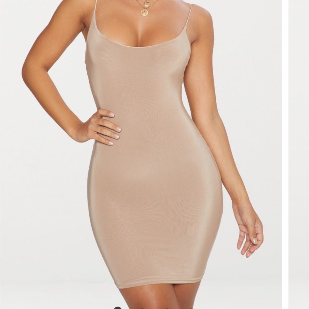 Taupe slinky bodycon dress